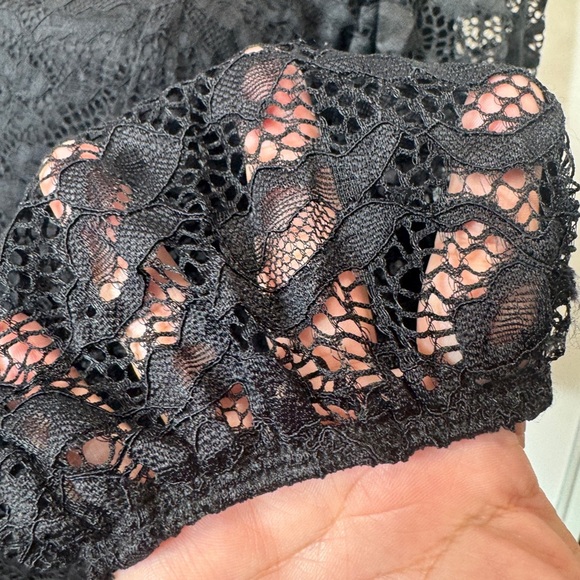 Torrid Lace Square Neck Long Sleeve Top Black - Picture 4 of 8